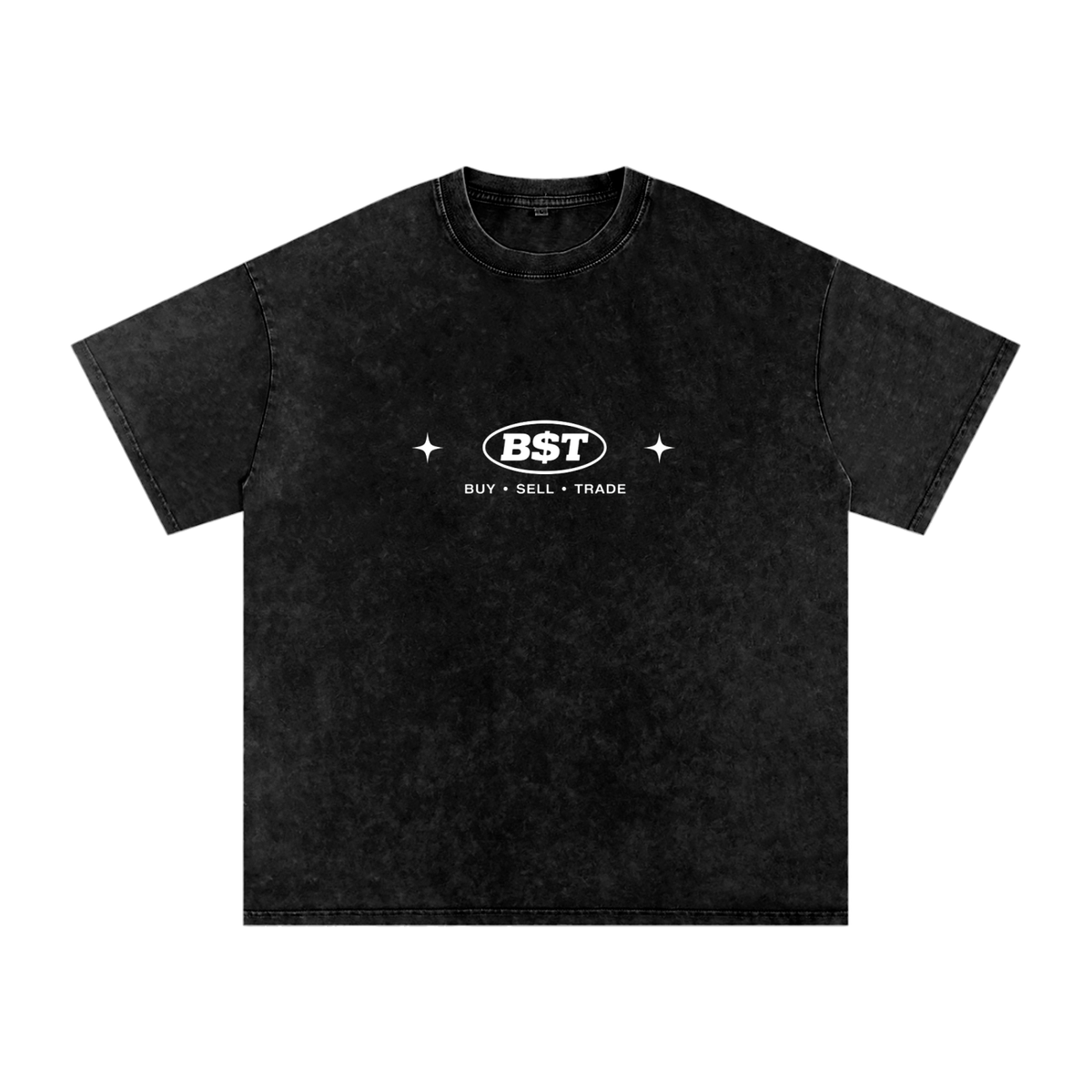 B$T "Rich In Everything" Snow Washed Oversized Cotton T-Shirt