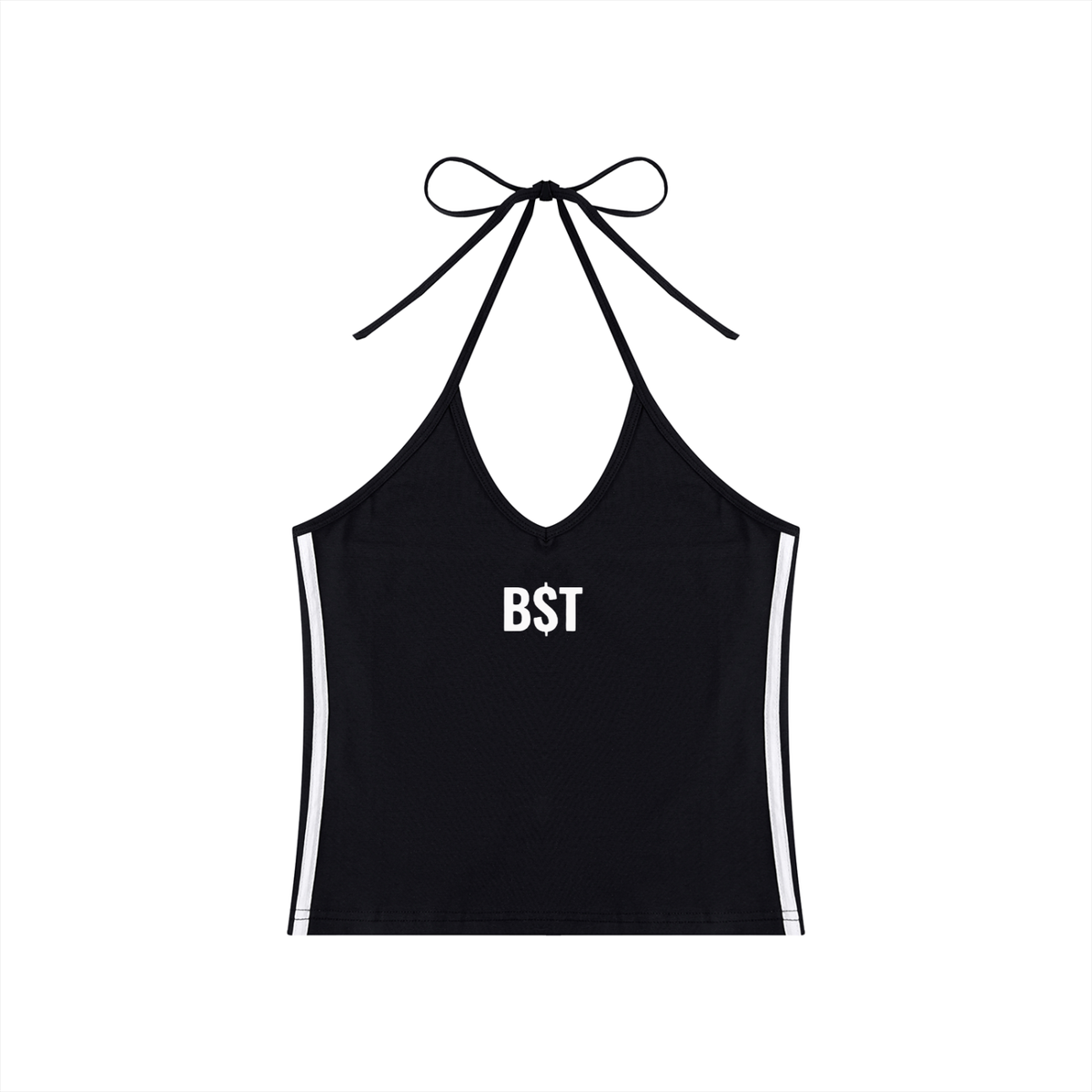 Women's Color Block Halter Crop Tank Top