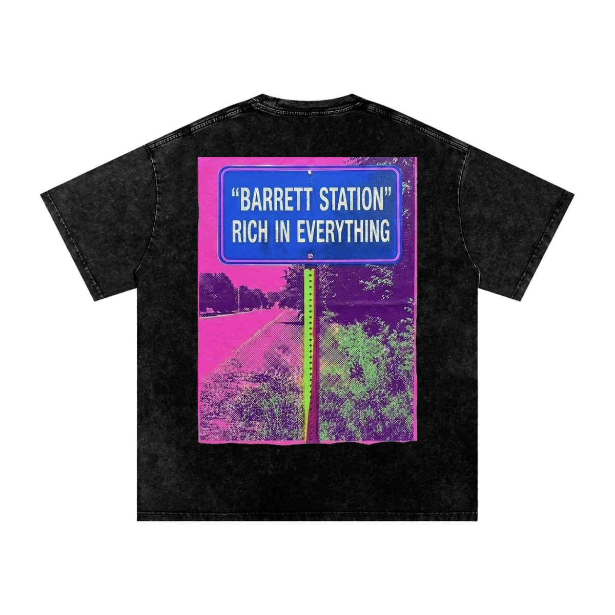 B$T "Rich In Everything" Snow Washed Oversized Cotton T-Shirt